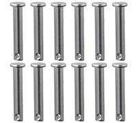 Lot de 12 goupilles de chape en acier inoxydable 304 lisse 20/25/30/35/40/45/50/55/60 mm à tête plate M8 à trou unique