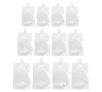 Lot de 12 gourdes en plastique dissimulables et réutilisables, étanches en plastique de qualité alimentaire pour voyage, sports de plein air (4 pochettes de 100 ml/4 de 200 ml/4 de 300 ml)