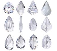 Lot de 12 Gouttes d'éclairage en Cristal Clair pendentifs Boules prismes lustres Suspendus pièces Suncatcher décor Maison/Maison