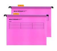 Lot de 12 Grande Dossiers Suspendus Foolscap avec Onglets et inserts en Carte, Rose, Mesure 41 x 25 x 37 cm pour papier 36 cm x 24 cm, en Polypropylène, pour Bureau Maison