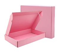 Lot de 12 grandes boîtes d'expédition en carton ondulé pour les petites entreprises, 30,5 x 20,3 x 5 cm, rose