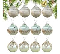 Lot de 12 grandes boules de Noël en velours, élégantes, pour arbres, couronnes, guirlandes et décoration d'intérieur