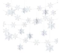 Lot de 12 grandes décorations de Noël en papier 3D à suspendre pour Noël, hiver, pays des merveilles, vacances, Nouvel An, décorations d'intérieur