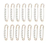 Lot de 12 grandes épingles à nourrice dorées avec perle, solides, pour robes de femmes, décorations de vêtements