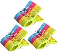 Lot de 12 grandes pinces à linge coupe-vent, grandes pinces à linge, pinces à serviettes durables pour serviette de plage/essuie-ma