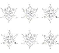 Lot de 12 grands autocollants flocon de neige en résine brillante avec strass autocollants pour décoration de Noël