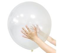 Lot de 12 grands ballons ronds en latex épais pour anniversaire, mariage, fête prénatale, festival, décoration de Noël - 45,7 cm - transparent