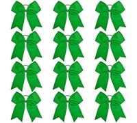 Lot de 12 grands élastiques à cheveux avec nœuds for pom-pom girls adolescentes Pour Femmes(Green)