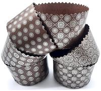 Lot de 12 grands moules à papier Panettone Argenté 9 cm x 13 cm