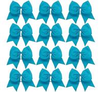 Lot de 12 grands nœuds élastiques faits main for pom-pom girls, accessoires for cheveux, for l'école, le collège, les adolescentes Pour Pom-Pom(Sky Blue)