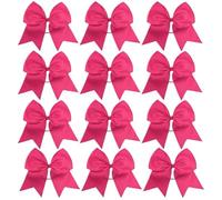 Lot de 12 grands nœuds élastiques faits main for pom-pom girls, accessoires for cheveux, for l'école, le collège, les adolescentes Pour Pom-Pom(Rose Red)