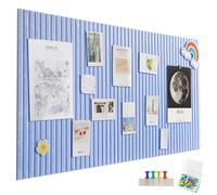 Lot de 12 grands tableaux d'affichage autocollants 90 x 120 cm - En feutre - 30 x 30 cm - Pour tableau d'affichage, mémo, bulletin, décoration murale pliable