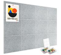 Lot de 12 grands tableaux muraux en liège - 120 x 90 cm - Avec 80 punaises - 60 pastilles adhésives sûres et amovibles - Tableau d'affichage décoratif pour le bureau, l'école et les loisirs