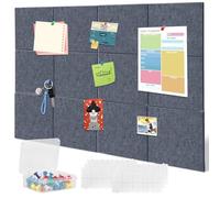 Lot de 12 grands tableaux muraux en liège 90 x 120 cm - Avec 90 pushpins, 60 pastilles adhésives amovibles sûres - Tableau d'affichage décoratif pour le bureau, l'école et les loisirs