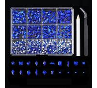 Lot de 12 grilles de strass spécialement formées avec dos plat - Assortiment de styles d'ongles - Charm Art - Décoration pour ongles