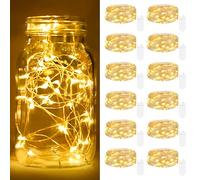 [Lot de 12] Guirlande Lumineuse à Piles, 2m 20LED Mini Guirlande LED, Étanche Guirlandes Lumineuses en Cuivre pour Décoration Anniversaire, Bouteille, Mariage, Fête, Noël, Chambre, Jardin Blanc Chaud