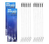 Lot de 12 hameçons pré-attachés sans ardillon pour carpe, 3 tailles (6/8/10) avec émerillons, idéal pour les pop-ups et bouillettes de 12 à 20 mm, utilisation en eau douce et en eau salée