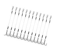 Lot de 12 hameçons triples de 18,1 kg en fluorocarbone pour tête plombée, doré jaune, bar