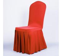 Lot de 12 housses de chaise pratiques avec jupe Oxford pour hôtels et lieux d'événements (rouge)