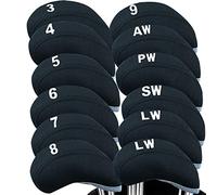 Lot de 12 housses de protection en néoprène pour fer de golf - Élasticité portable - Compatibles avec toutes les marques - Non visibles - Noir