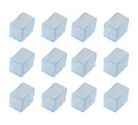 Lot de 12 housses rectangulaires en PVC pour pieds de chaise rectangulaires - Capuchons de protection pour pieds de table - Transparent - Pour sols en bois dur (20 x 30 mm)