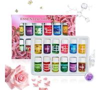 Lot de 12 huiles d'aromathérapie pour humidificateur, arômes naturels solubles dans l'eau pour méditer pour homme et femme