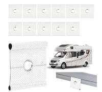 Lot de 12 œillets de Passepoil pour Rail de Passepoil 5/6 mm - 7/8 mm Crochet Passepoilé Auvent Haute Résistance pour auvent de Tente Caravane, auvent, Tente de Camping (Blanc)