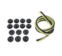Lot de 12 œillets de réservoir de carburant à double trou avec tube résistant à l'huile de 2 x 1 m pour débroussailleuse et coupe-fil