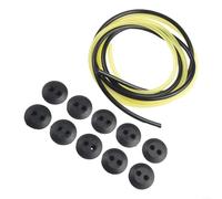 Lot de 12 œillets de réservoir de carburant pour tondeuse à gazon avec 2 trous en caoutchouc - Avec tuyau de carburant jaune et tuyau de carburant noir pour débroussailleuse, débroussailleuse