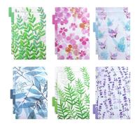 Lot de 12 intercalaires A5 avec éléments naturels - Séparateurs latéraux en plastique de couleurs vives - Intercalaires en plastique en PVC - Intercalaires en papier - Pour carnets de notes