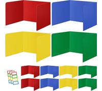 Lot de 12 intercalaires de bureau pour étudiants - 35,6 x 44,5 x 35,6 cm - Durable et imperméable - En plastique coloré - Fournitures pour enseignants