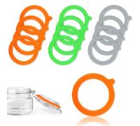 Lot de 12 Joint Bocaux Joints Caoutchouc D'éTanchéIté de Bocal Rondelles Bocaux de Remplacement pour Bocal à Clip- 69 X 92 mm (Blanc/Orange/Gris)