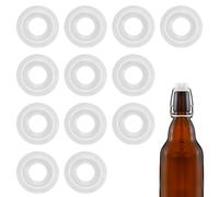 Lot de 12 joints en silicone de couleur dopamine pour bouchon basculant pour brassage maison, bière, soda (demi-couvercle) (blanc)