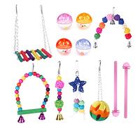 Lot de 12 jouets à oiseaux pour perruches, échelle, perchoir, pont, jouet à mâcher, jouet décoratif pour libérer l'ennui et l'anxiété