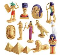 Lot de 12 jouets égyptiens avec pyramide momie sphinx miniature pour enfants et collectionneurs Jouet d'apprentissage pour enfants