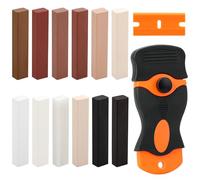Lot de 12 Kit De Réparation Parquet Sol, Cire de Réparation de Meubles pour Bois/Carrelage/Parquet/Laminé/Vinyle/Linoleum, Mastic de Cire pour les Rayures et les Trous tous les Meubles en Bois, Sol
