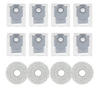 Lot de 12 kits d'accessoires pour robot aspirateur Roborock QV 35A / QR 798 / QR 598, 8 sacs à poussière, 4 serpillères