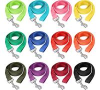 Lot de 12 laisses de Dressage en Nylon de 1,5 m pour Chien - 12 Couleurs - Corde de Traction pour Chiot de Petite et Moyenne Taille - pour l'entraînement, Le Jeu, Le Camping ou Le Jardin - Couleurs