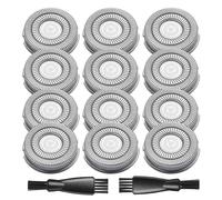 Lot de 12 lames de rechange pour rasoir Pitbull pour têtes de rasoir Pitbull doré/argenté pour rasoirs électriques Palm pour homme chauve, 2 brosses de nettoyage, de qualité supérieure