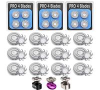 Lot de 12 lames de rechange Pro à 4 têtes pour rasoir Pitbull pour rasoir Skull Bald Head Razors Gold Pro, Silver Pro, Platinum PRO... Series, lames de rechange de précision pour tête, visage.
