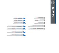 Bosch 12x Coffret de lames de scie sabre PRO Demolition, 12 pièces (pour Profilés et tuyaux en métal, Métaux non ferreux, Longueur mm, Professional Accessoire Scie sabre)