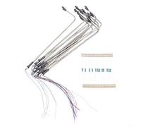 Lot de 12 lampadaires miniatures - 14 cm - LED blanc chaud - En métal - Échelle 1:75 - Avec résistances pour connexion 3 V/12-16 V