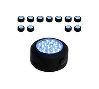 Chacon - Lot de 12 lampes LED rondes magnétiques - classe A+ Noir - 60lm