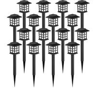 Lot de 12 lampes solaires LED d'extérieur étanches - 10 heures d'éclairage - Balises solaires pour allée de jardin/cour/terrasse