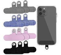 Lot de 12 languettes d'attache universelles en toile pour téléphone portable, 4 couleurs, avec anneau en métal pour téléphone portable, sangle de poignet de sécurité pour smartphone, tour de cou