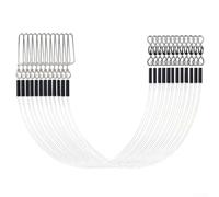 Lot de 12 lignes de pêche en fluorocarbone avec émerillon et mousqueton pour bar, truite, saumon, eau salée, eau douce, fil anti-dents transparent de 9,1 kg à 36,3 kg (22,9 à 9,1 kg)