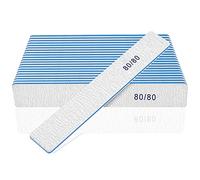 Lot de 12 limes à ongles carrées pour ongles en acrylique, grain 80/80, limes émeri jumbo épaisses lavables, outils de manucure professionnels pour prothésistes ongulaires