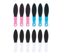 Lot de 12 limes à pieds - Outils de pédicure professionnels pour talons fissurés - Brosse double face avec poignée en plastique - Râpe pour les pieds - Élimination des peaux mortes et callosités