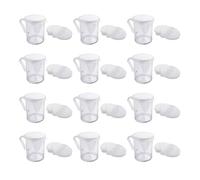 Lot de 12 lingettes à poussière en plastique transparent pour épices et sucre avec tamis à farine transparent