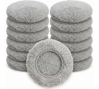 Lot de 12 Lingettes Microfibres pour Robot Lave-Vitre (Ø 12,5cm), Chiffons de Nettoyage Réutilisables et sans Trace, Compatibles avec Hobot 188/388, AlfaBot X6, Hutt DDC55, Cecotec 870